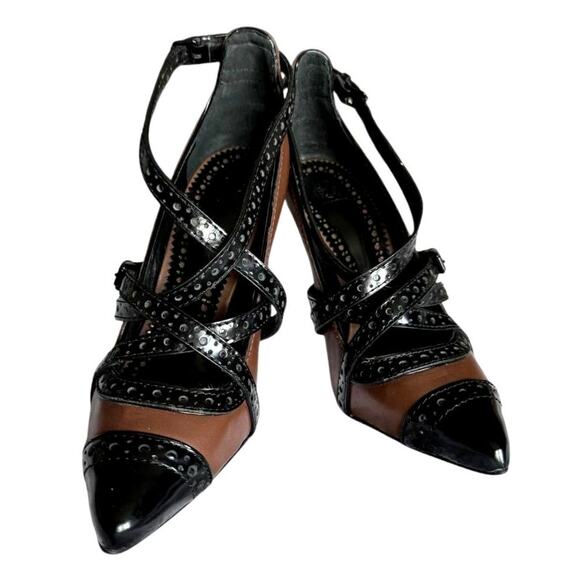 Tory Burch Black/Brown Heels Pumps | Size 6.5 - Picture 2 of 9